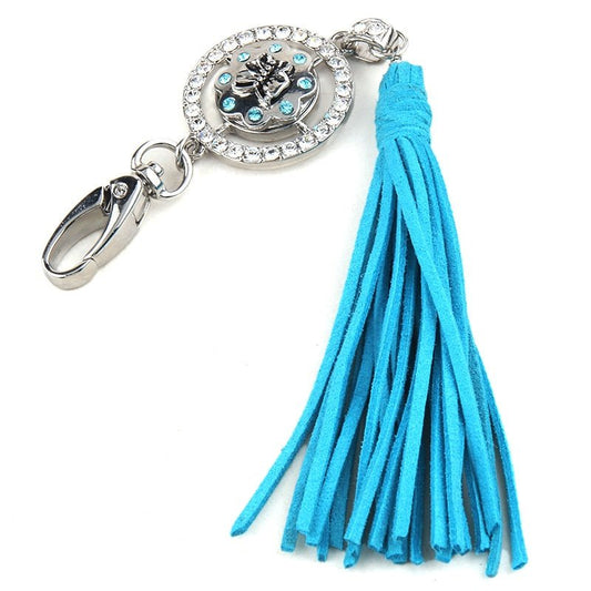 Turquoise Tassel Keychain with Charm