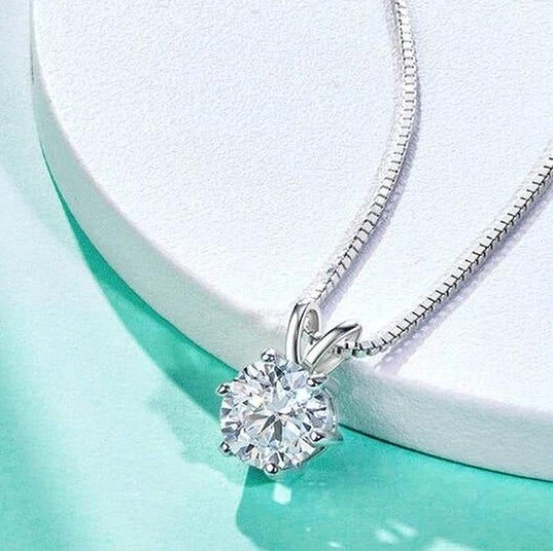 1,3, and 5 CT Real Moissanite Pendant Necklace With 925 Sterling Silver or 18K Gold - Turquoise Trading Co