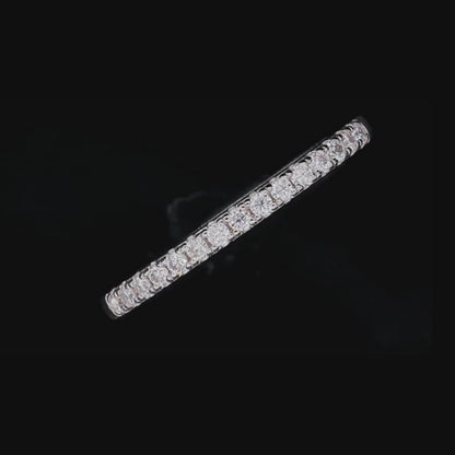 1.5mm D Color Moissanite Half Eternity Thin Ring With 925 Sterling Silver