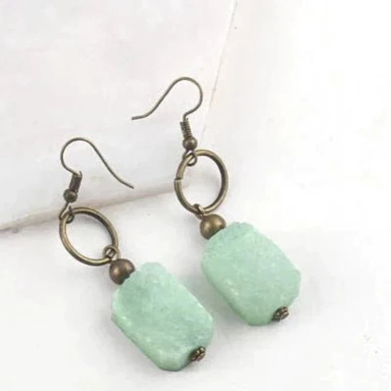 Amazonite Green Natural Stone Earrings - Turquoise Trading Co