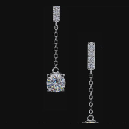 1 Carat D Color Moissanite Diamond Dangle Earrings With 925 Sterling Silver and 18K Gold Plated