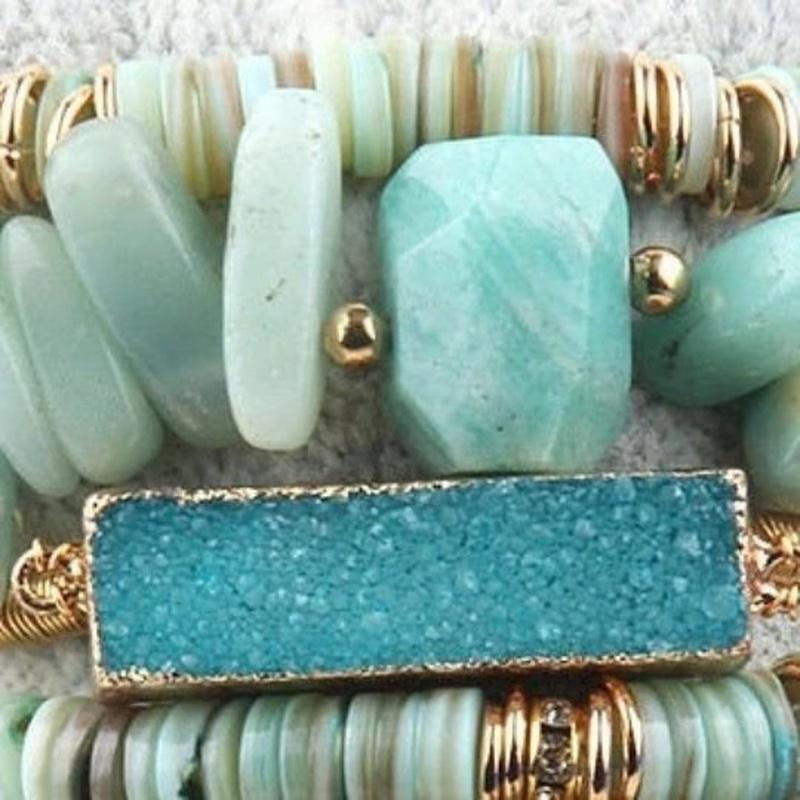 Alya Bracelet Handmade with Amazonite | Amazonite bead bracelet, Gemstone beaded  bracelets, Beaded jewelry