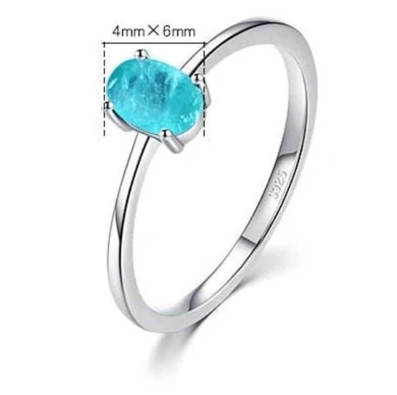 Blue Paraiba Tourmaline 925 Sterling Silver Dainty Ring - Turquoise Trading Co