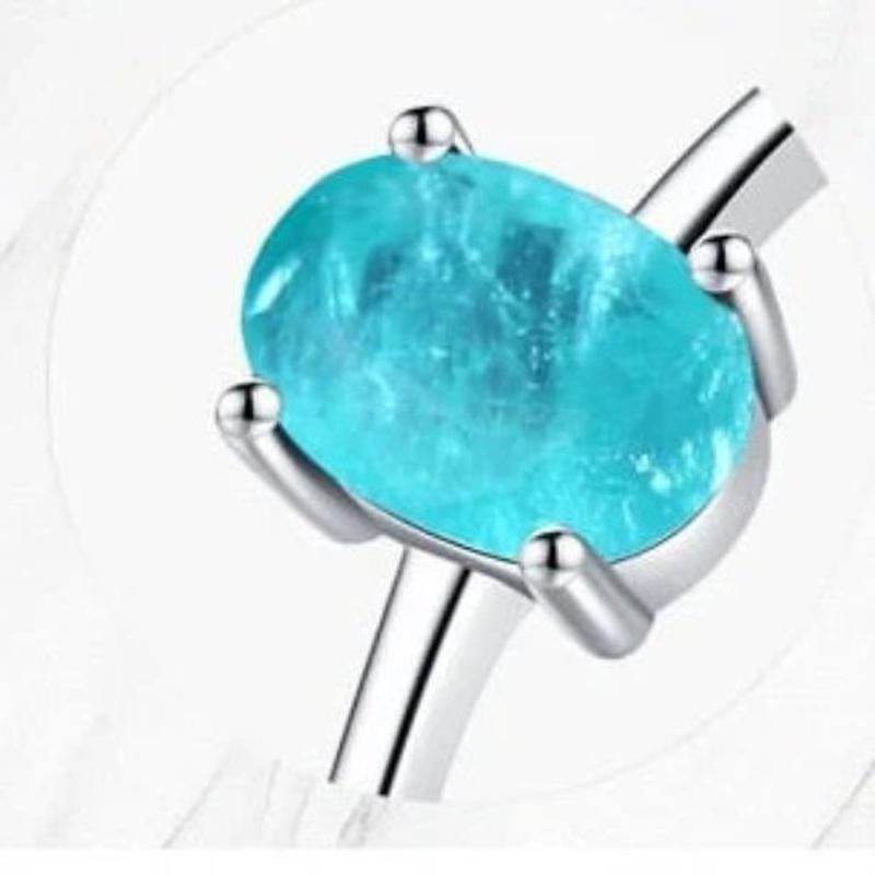 Blue Paraiba Tourmaline 925 Sterling Silver Dainty Ring - Turquoise Trading Co