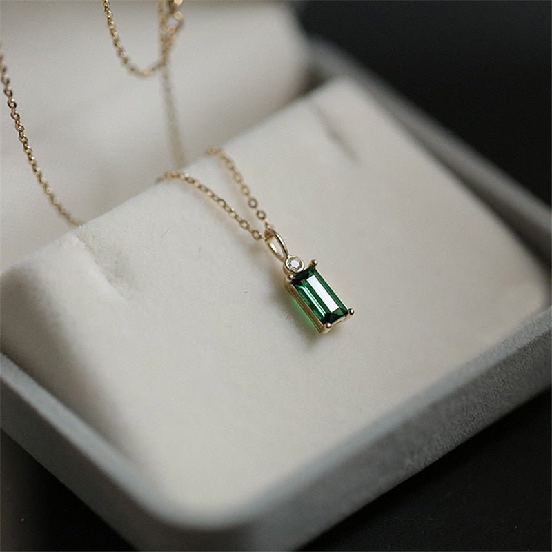 Emerald necklace sterling on sale silver