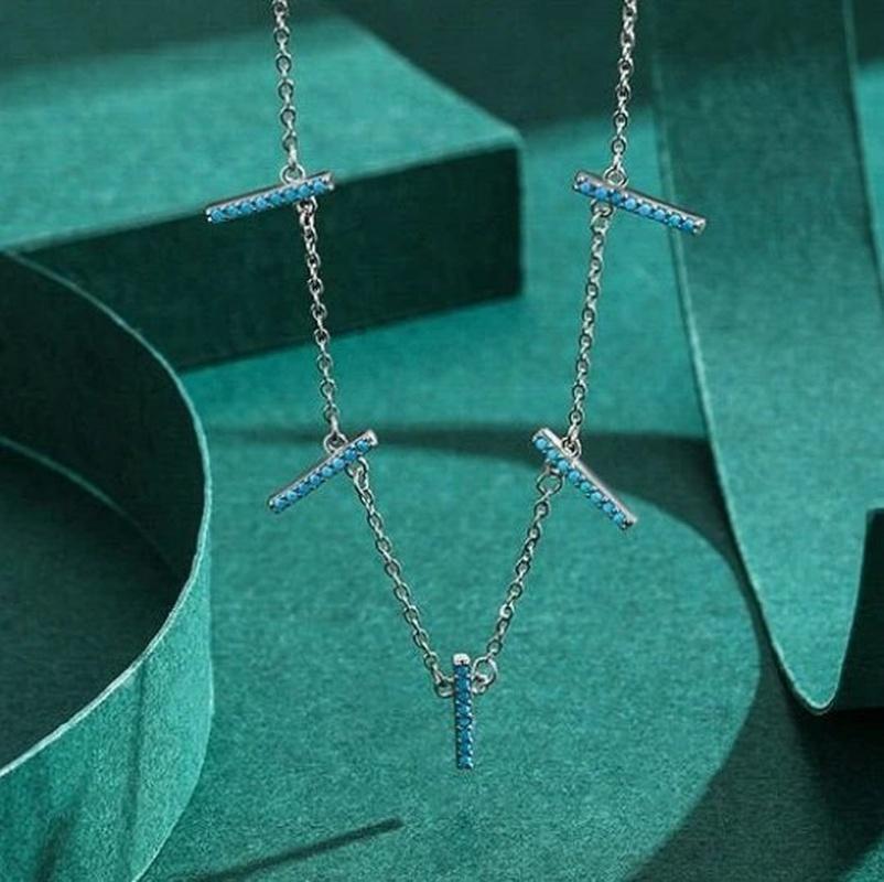 Dainty Turquoise and Silver Choker Necklace With 925 Sterling Silver - Turquoise Trading Co