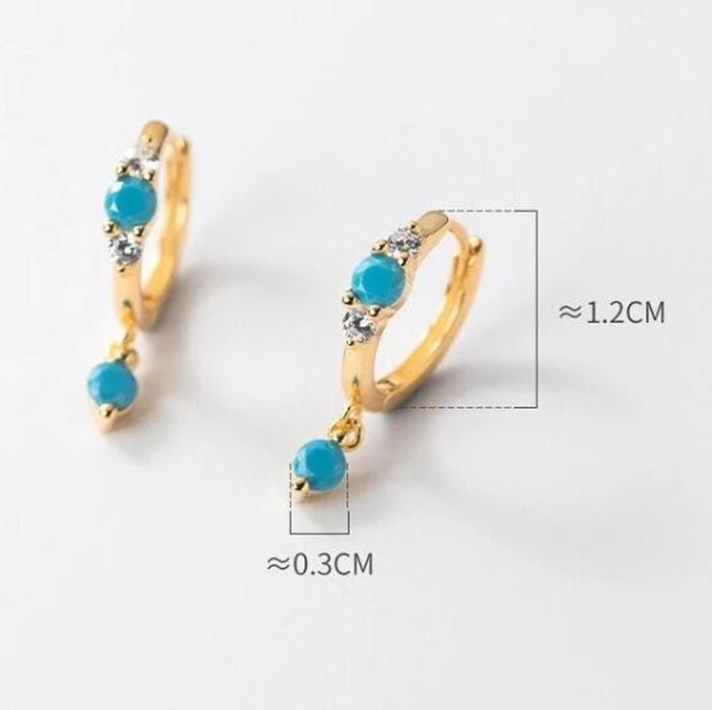 Gold Turquoise Bead Drop Earrings - Turquoise Trading Co