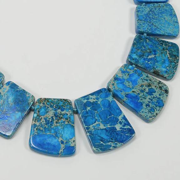 Imperial Jasper 2 Strand Turquoise Blue Sea Sediment Statement Necklace - Turquoise Trading Co