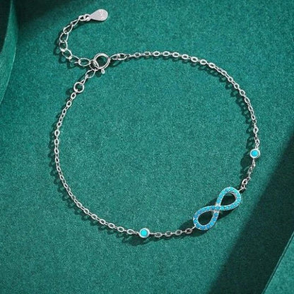 Infinity Dainty Silver Love Bracelet With Turquoise Accents And 925 Sterling Silver - Turquoise Trading Co