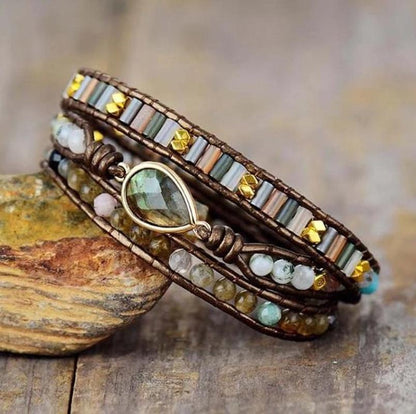 Labradorite 3 Strand Wrap Bracelet - Turquoise Trading Co