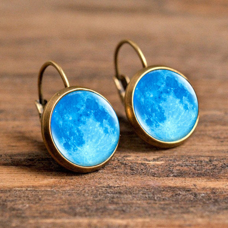 Light Blue Round Abstract Turquoise Colored Earrings - Turquoise Trading Co
