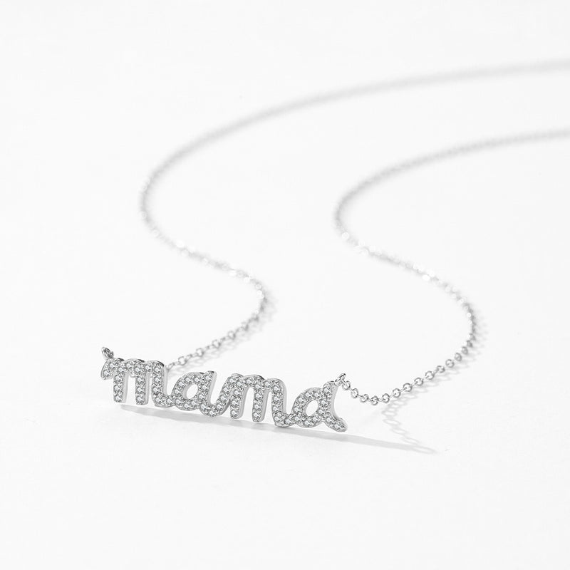 Mama CZ Sparkling Silver or Gold Plated 925 Sterling Silver Necklace - Turquoise Trading Co