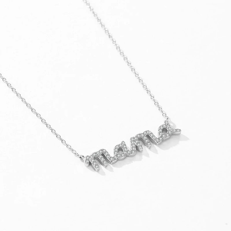 Mama CZ Sparkling Silver or Gold Plated 925 Sterling Silver Necklace - Turquoise Trading Co