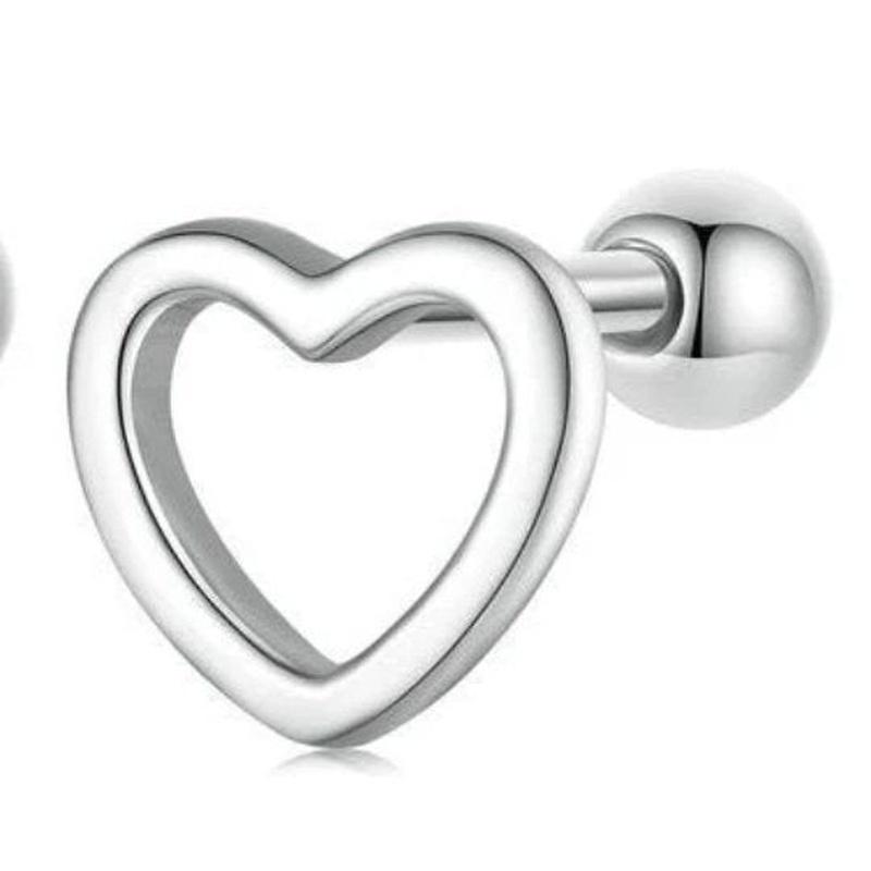 Minimalist Heart Stud Earrings with 925 Sterling Silver - Turquoise Trading Co