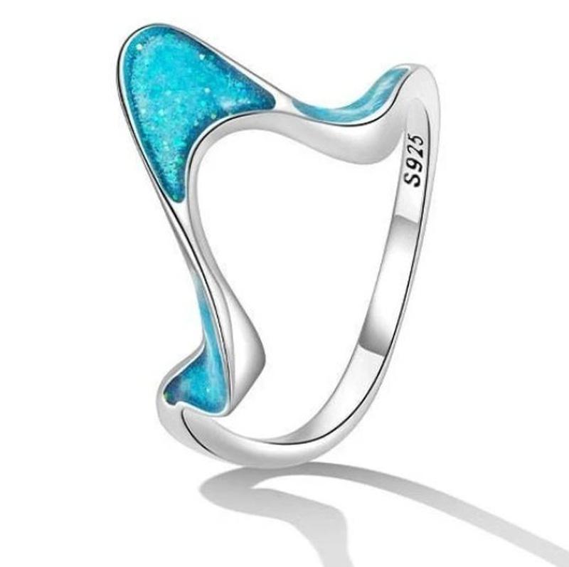 Modern Geometric Ocean Inspired Blue/Green Ring With 925 Sterling Silver - Turquoise Trading Co