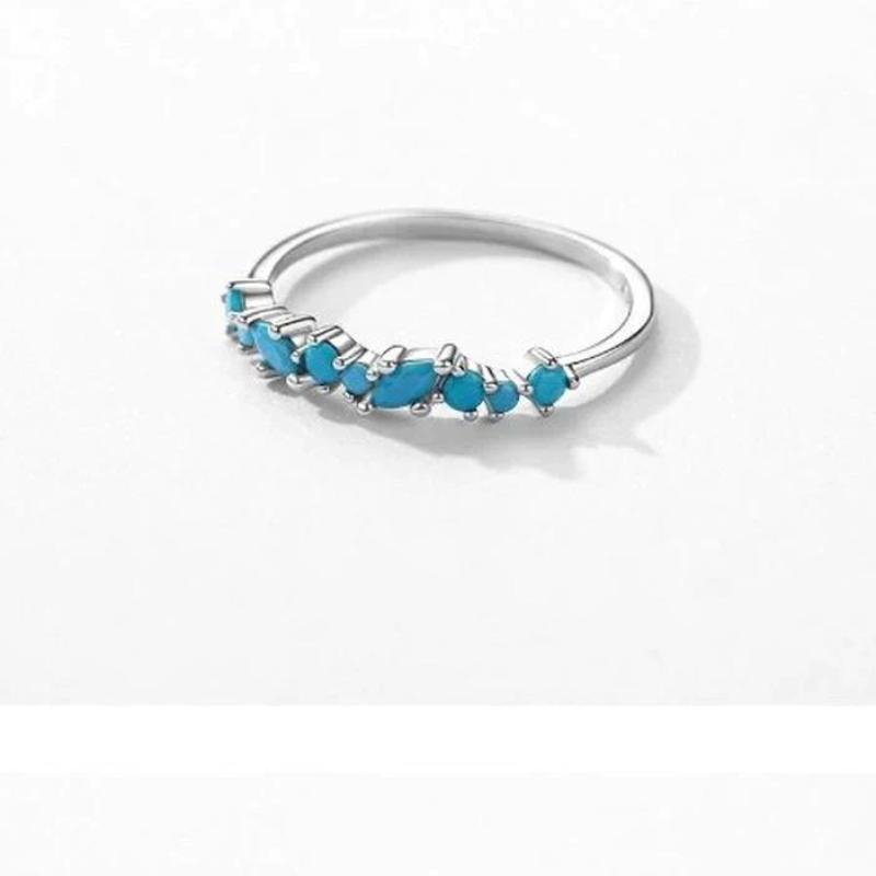 Modern Geometric Turquoise Ring With Unique Stone Design And 925 Sterling Silver - Turquoise Trading Co