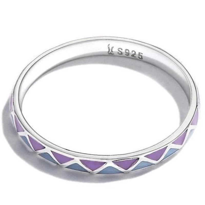 Modern Purple and Blue Stacking Ring With 925 Sterling Silver - Turquoise Trading Co