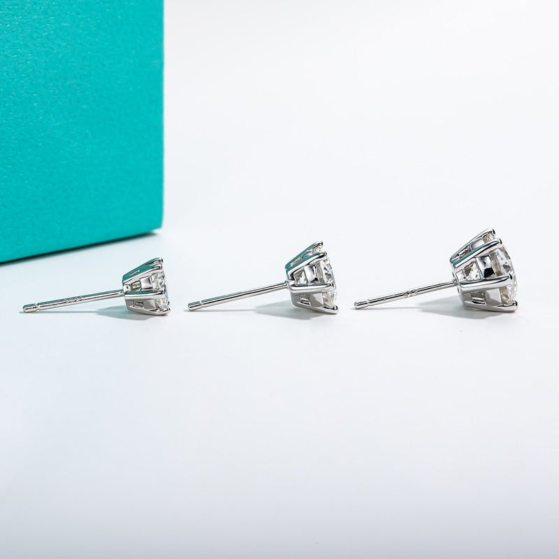Moissanite Stud Earrings With 4/2/1 CT Options And 925 Sterling Silver - Turquoise Trading Co