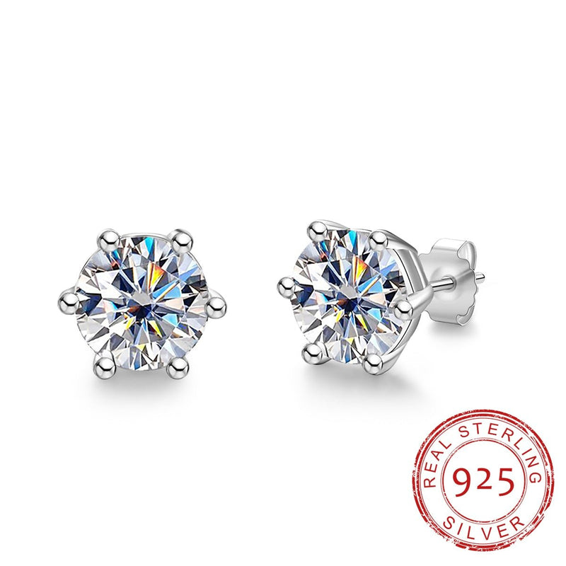 2Cttw Moissanite Diamond 925 orders Sterling Silver 4 Claws Stud Earrings