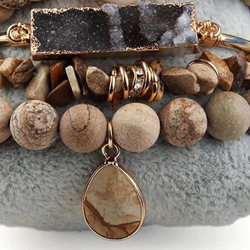 Old Bohemian Gray Slices Trade selling Beads Jk Brown Collection 142993