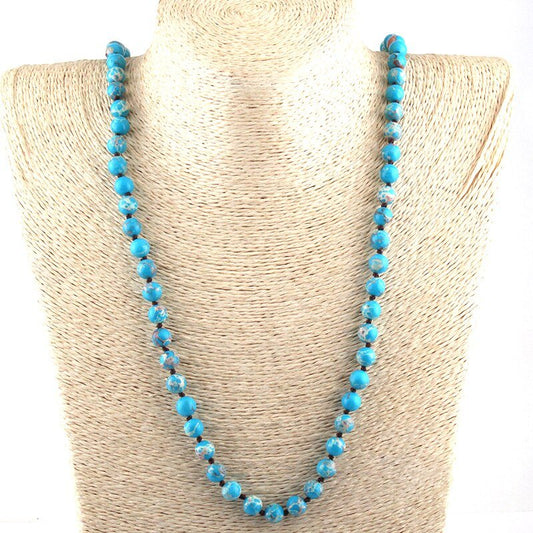Natural Light Blue Turquoise Beaded Necklace - Turquoise Trading Co