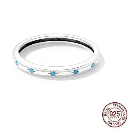 Silver And Turquoise Star Ring With 925 Sterling Silver - Turquoise Trading Co