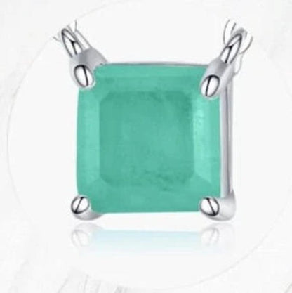 Tourmaline Square Pendant Necklace With 925 Sterling Silver - Turquoise Trading Co