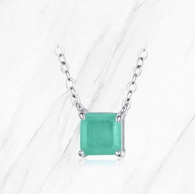 Tourmaline Square Pendant Necklace With 925 Sterling Silver - Turquoise Trading Co