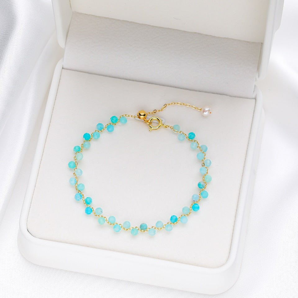 Trendy Natural Gemstone Gold Bracelet - Turquoise Trading Co