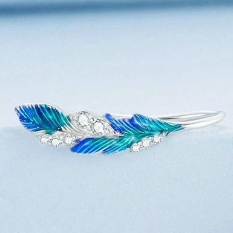 Turquoise and Blue Boho Feather Earrings With 925 Sterling Silver - Turquoise Trading Co