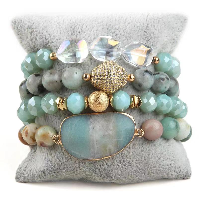 Turquoise and Moonstone 4 Piece Beaded Bracelet - Turquoise Trading Co