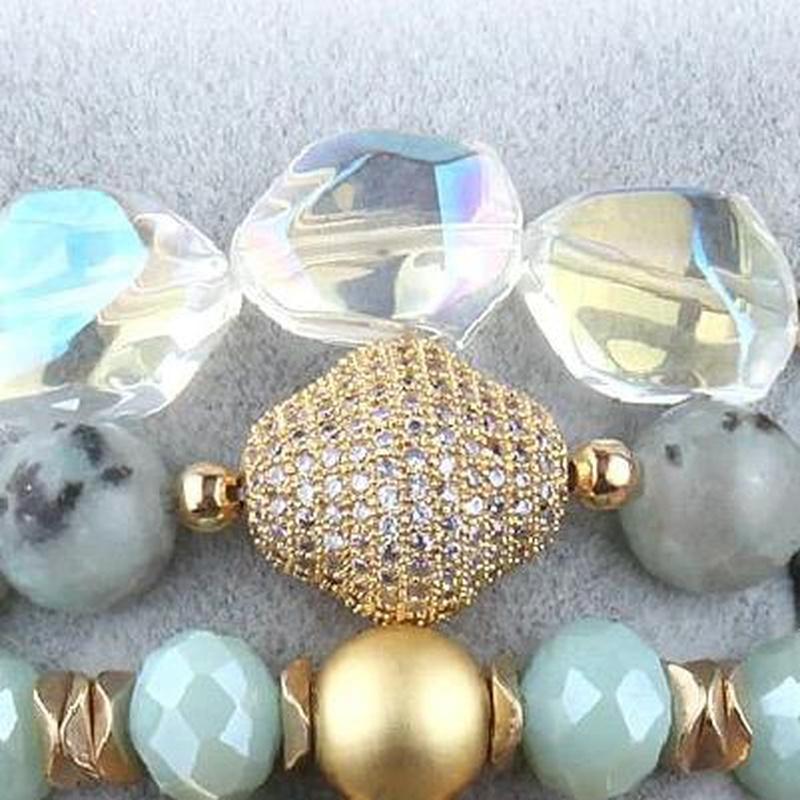 Turquoise and Moonstone 4 Piece Beaded Bracelet - Turquoise Trading Co
