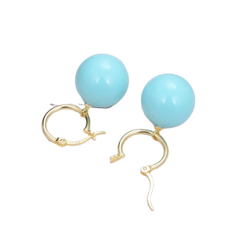 Turquoise Blue Sea Shell Pearl Earrings - Turquoise Trading Co