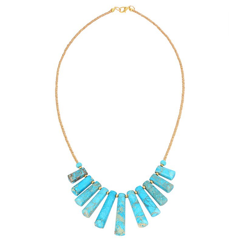Turquoise Statement Necklace With Gold Chain - Turquoise Trading Co