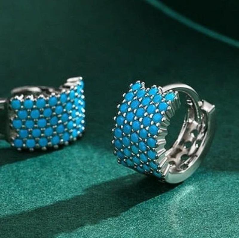 Vintage Turquoise Earrings With 925 Sterling Silver - Turquoise Trading Co