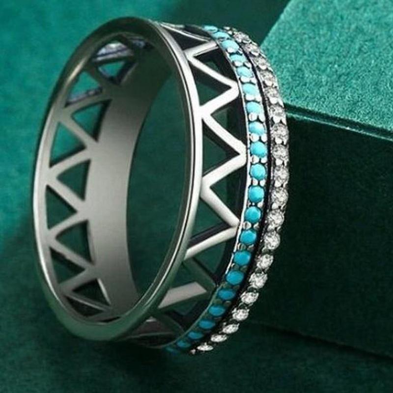 Vintage Turquoise Ring With 925 Sterling Silver - Turquoise Trading Co