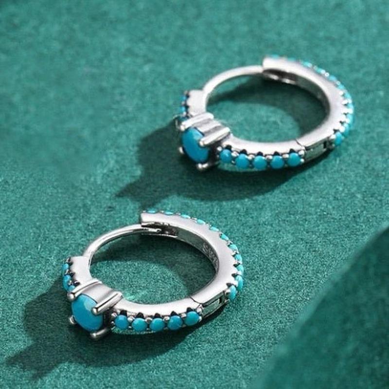 Vintage/Boho Style Turquoise Bead Earrings with 925 Sterling Silver - Turquoise Trading Co
